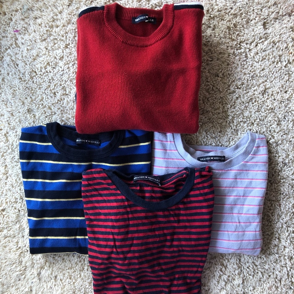Brandy Melville Bundle (3 Shirts, 1 Sweatshirt)